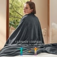 thumbnail image 5 of U by Bedsure Fleece Blankets Queen, Soft & Thick, Heavy 500Gsm Anti-Static Design, Ideal for Couch & Sofa, Grey, 90x90 inch, 5 of 6