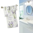 thumbnail image 3 of Dreamtimes Beautiful Lavender Flowers Vintage Pattern Soft Luxury Set of 3 Towels, 1 Bath Towel+1 Hand Towel+1 Washcloth, Multipurpose for Bathroom, Hotel, Gym, Spa and Kitchen, 3 of 5
