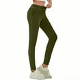 thumbnail image 2 of Womens Casual Stretchy Denim Jeans - High Waisted Pull On Skinny Tummy Control Soft Slim Flexible Breathable Classic Stretch Elastic Denim Pants Everyday Fashion Wear Green S, 2 of 9