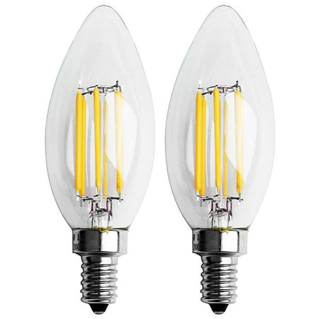 

2X Dimmable E12 6W COB Candle Filament LED Light Bulb Lamp 10 x 3.5cm