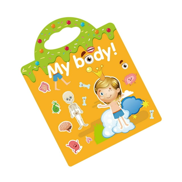 relayinert Sticker Book Toy Set Children Learning Training Playthings Cartoon Style Reusable Stickers Toys Kit Educational Plaything Prop Type 6