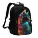 thumbnail image 1 of Fotbe Neon Spectrum Cat Portrait Mochila con Estampado y Puerto USB para Hombre y Mujer, Mochila Antirrobo, Mochila de Viaje, Mochila Escolar, Mochila Universitaria, 1 of 7