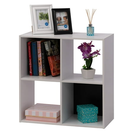 Fineboard 4 Cube Bookshelf Storage Cabinet Organizer Bookcase for Home Office,