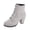 Gray, variant on Miqool Women's Faux Leather Lace Up Ankle Boots Round Toe Block Heels Winter Cold Weather Warm Booties