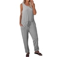 thumbnail image 1 of HBFAGFB Rompers for Women 2024 Spring and Summer Short Sleeved Wide Leg Pants Jumpsuit Grey Size S, 1 of 3