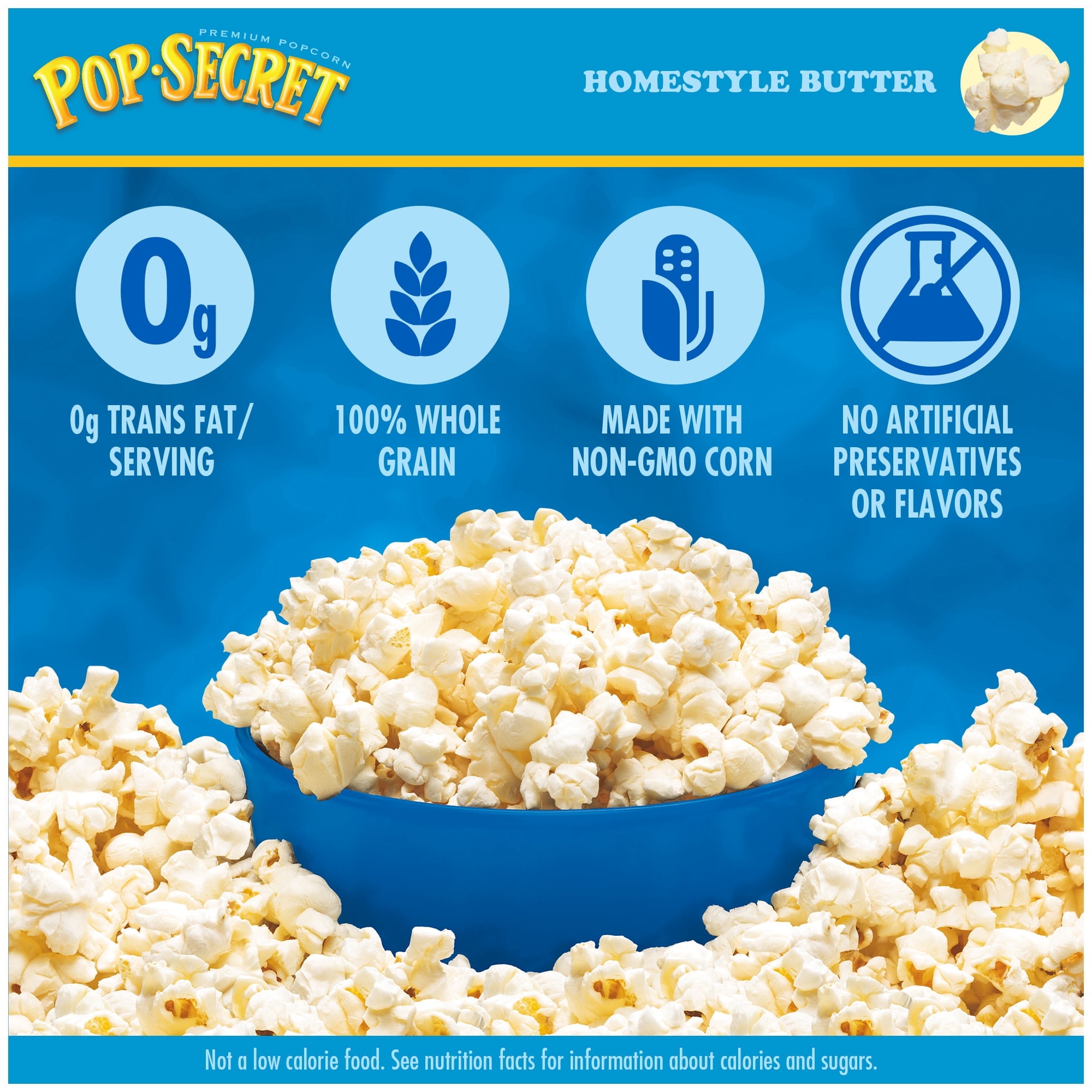 (4 pack) Pop Secret Microwave Popcorn, Homestyle Butter Flavor, 3 oz Sharing Bags, 18 Ct