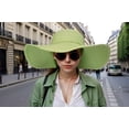 thumbnail image 3 of Wide Brim Hat - Straw Hat- Paper Straw Hat w/ Lace Band - Lime - HT-ST1160LM, 3 of 3