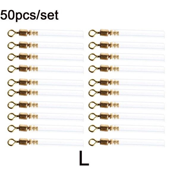 50Pcs Hot Silicone 3 Size Tube Peche Accesoires Block Rotation Bobber Copper Fishing Gear Drift Fishing Floats L