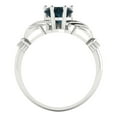 thumbnail image 4 of Claddagh Engagement Ring for Women - 1.05ct Natural London Blue Topaz in 18K White Gold Promise Ring, 4 of 6