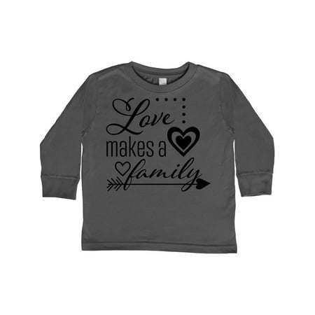 

Inktastic Love Makes a Family- hearts and arrow Gift Toddler Boy or Toddler Girl Long Sleeve T-Shirt