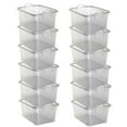 thumbnail image 1 of Life Story 55 Qt Stackable Storage Bin, Light Duty Lidded Container, Clear, 12 Pack, 1 of 6