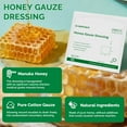 thumbnail image 2 of Honey gauze dressing 2-inch 2-inch sterile honey wound dressing, medical-grade Manuka honey patch for accelerating wound care | burns | traumatic wounds and lacerations (individually packaged 10 piec, 2 of 4