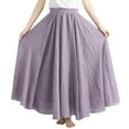 thumbnail image 2 of WTXUE Skirts, Flowing A-Line, Womens Half Skirt Elastic Waist Skirt Long Half 95Cm Skirt Solid Faldas Largas De Mujer Casuales Maxi Women, White Size L, 2 of 6