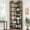 Black + Retro Colors 7 floors, variant on Studyset Tall 86" Corner Bookshelf, 7-Tier L-Shaped Corner Bookshelf with Beaded Accents, Industrial Tall Display Storage Rack, Large Bookcase for Living Room and Bedroom
