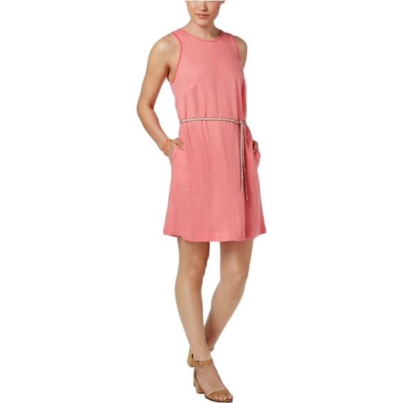 GH Bass & Co. Vestido camisero con lazo para mujer, rosa, grande
