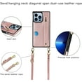 thumbnail image 4 of Case for Apple iPhone 14 Pro with Card Slot Holder, Removable Adjustable Shoulder Strap Lanyard Crossbody Neck Purse Phone Case for iPhone 14 Pro KB Rose, 4 of 13