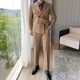 thumbnail image 3 of Trajes y blazers de doble botonadura para hombre, conjunto informal de 2 piezas de corte ajustado, para caballero, ceremonia de primavera y otoño, novedad, 3 of 4