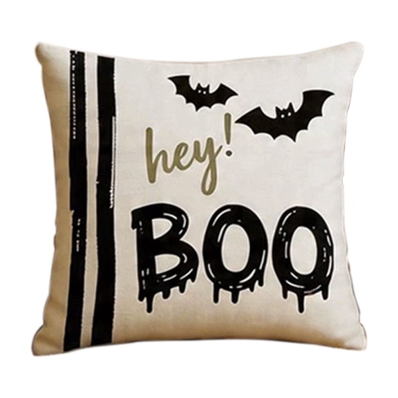 Sahpxhe Halloween Ghost Throw Pillow Covers,17.72x17.72in Spooky Printed Polyester Cushion Case for Sofa Living Room Holiday Decor Multicolor-B