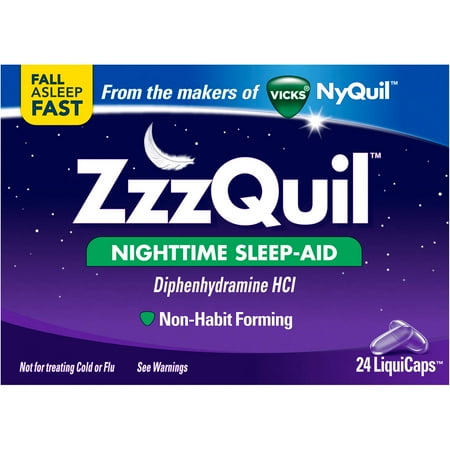 ZzzQuil Nighttime Sleep-Aid LiquiCaps, 24 Ct