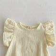 thumbnail image 4 of Diufon Newborn Baby Girls Clothes Romper Cotton Ruffle Sleeve Bodysuit Infant Crawling Solid Color Romper, 4 of 4