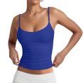 thumbnail image 2 of Junboys Slim-Fit Tank Tops for Women - Sleeveless V-Neck Camisole with Fitted Silhouette, Trendy Basic Top for Hot Girl Style, Perfect for Clubbing,Royal Blue XL, 2 of 6