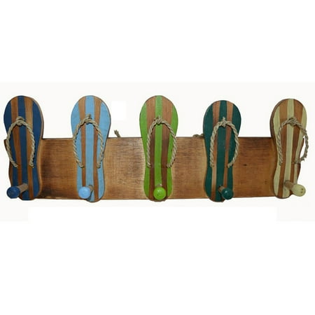 

Wooden Wall Key Hanger Color Flip Flops Shape Hat Hook for Clothes Bags