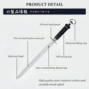 MITSUMOTO SAKARI Honing Steels, 10 inch Knife Sharpening Steel (ABS Handle & Powerful Magnet)