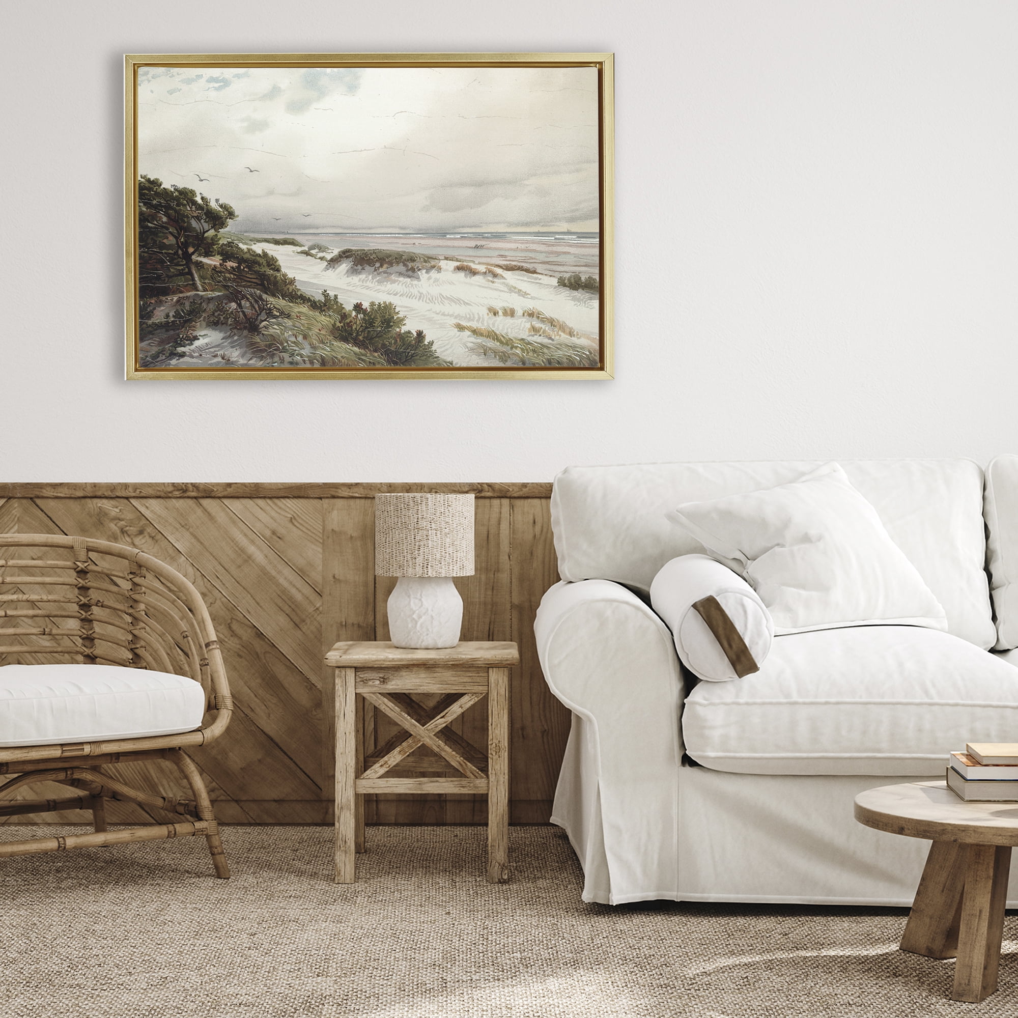 Stupell Industries Bountiful Success Beach Gold Framed Floater Canvas Wall Art, design by Lula Bijoux & co.