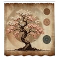 thumbnail image 4 of Ambesonne Brown Shower Curtain, Rustic Japanese Garden Tree, 69"Wx70"L, Dark Salmon Caramel Taupe, 4 of 4