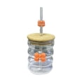 thumbnail image 1 of Cute Bow Glass Cup - Borosilicate Glass, Retro Ribbed, for Ladies, Iced Coffee, Cocktails, Easy to Clean, 1 of 3