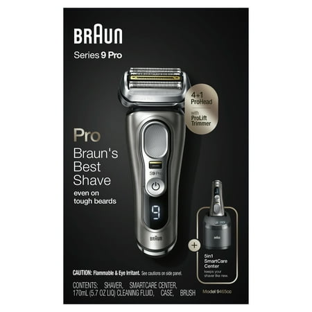 Braun Series 9-9465cc Pro Electric Foil Shaver with ProLift Beard Trimmer &#38; Clean &#38; Charge SmartCare Center