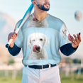 thumbnail image 5 of KLL Puppy Licks Nose for Men's Baseball Shirts,Short Sleeve Casual Shirts Button Down Shirt for Men Beach Summer Wedding Shirt-Large, 5 of 7