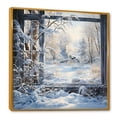 thumbnail image 2 of Designart "Winter River View from Window I" Landscapes Framed Wall Art - White Winter Landscape Bedroom Framed Canvas Wall Art, 2 of 6
