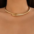 thumbnail image 2 of PRIYAL Gold Plated Chunky Choker Necklace For Women Waterdrop Choker Collar Necklace Bold Statement Necklaces Spring Hinged Open Necklaces Trendy Jewelry, 2 of 14