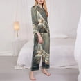 thumbnail image 3 of Kdxio Forest Meditating White Tiger Women's Pajama Sets Long Sleeve Button Down Sleepwear Nightwear Soft Pjs Lounge Sets-Small, 3 of 7