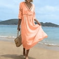 thumbnail image 6 of Women's Summer Casual V-Neck Sleeveless Long Dress, 6 of 7