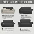 EasyGoing Jacquard Stretch Sofa Slipcover Non Slip Couch Cover, Sofa Size, Dark Gray