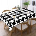 thumbnail image 3 of Houndstooth Rectangular Tablecloth 60"x86" with Lace Edge, Washable Durable Table Cover for Dining, Indoor Outdoor Home Restaurant Decor, 3 of 5