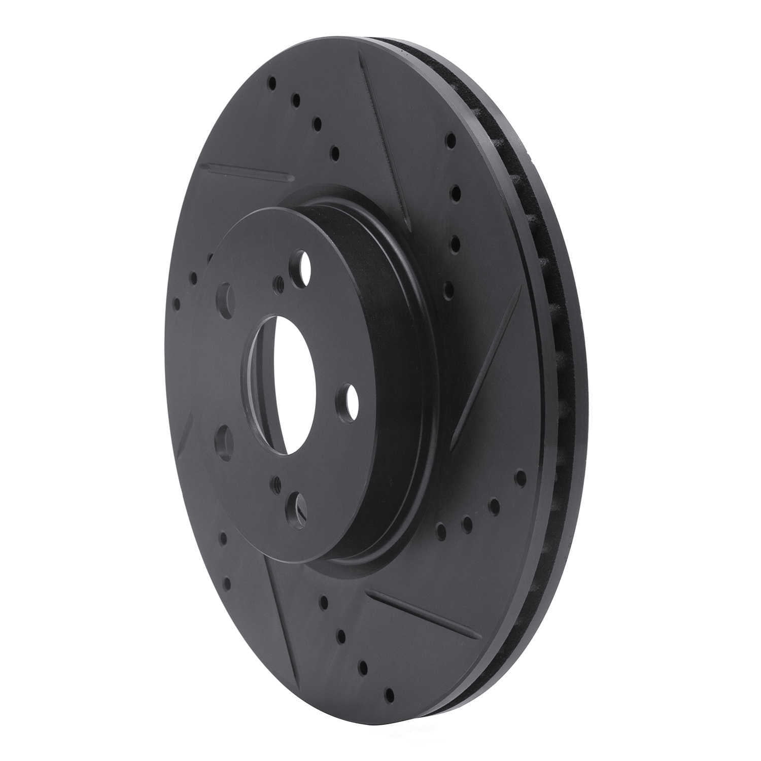 Dynamic Friction Company 633-76081R DFC Brake Rotor - Drilled And Slotted - Black
