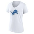 thumbnail image 2 of Women's White Detroit Lions Primary Logo V-Neck T-Shirt, 2 of 3