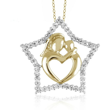 JewelersClub 1/4 Carat T.W. White Diamond Gold over Silver Mother and Child Star Pendant