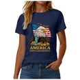 thumbnail image 5 of TOWED22 Women's America 250 Printed Casual T-Shirt United States 250Th Anniversary Patriotic Tee(Navy,M), 5 of 8
