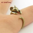 thumbnail image 2 of Kinitial-Anillo de dedo de ratón pequeño Vintage para mujeres, niños y niñas, Color plata antigua, bronce, anillos de rata lindos, joyería de regalo de fiesta, 2 of 4