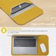 thumbnail image 5 of Funda para Laptop HYZUO 15" de Cuero Sintético de Gamuza Amarillo Oliva, 5 of 7