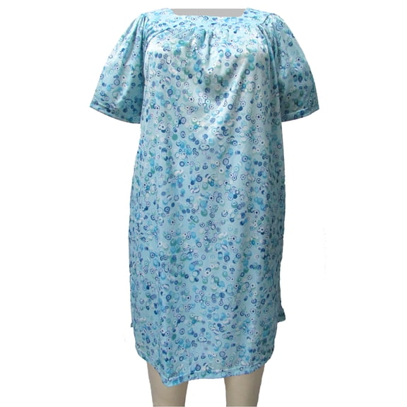 A Personal Touch Women's Plus Size Square Neck Lounging Dress - Aqua Creations - 1X