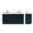 thumbnail image 3 of Ariel Kelly 73 Inch Double Oval Sink Bathroom Vanity With Pure White Quartz Countertop 1.5 Inch Edge In Midnight Blue, 3 of 12