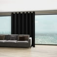 thumbnail image 5 of Extra Wide Room Divider Curtain Total Privacy Wall Noise Reducing Blackout Curtains for Patio Sliding Glass Door, 15ft Wide x 8ft Tall, 1 Panel, Black, 5 of 5