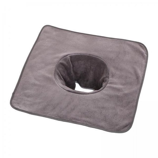 4xSalon Mesa Toalla Cubrecama Cara Almohada Toalla Con Agujero Para El Cuidado De La Piel Gris
