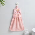 thumbnail image 3 of Visland Pig Kitchen Towels - Hanging Hand Towel,Soft Coral Fleece Hand Towels or Dishcloths with Hanging Loop, Absorbent Hand Towel for Bathroom Kitchen Decoration, 3 of 8
