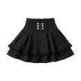 thumbnail image 5 of Wxolcjlv Women's High Waist Pleated Mini Skirt Button Decor Lace Goth Short Skirts, 5 of 5